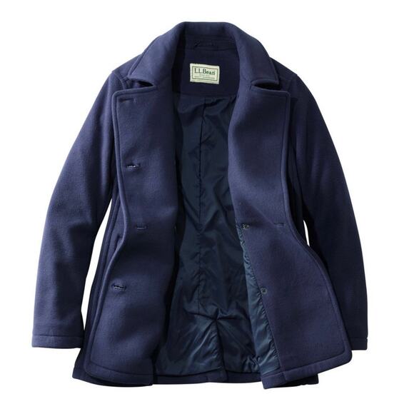 L.L. Bean Classic Double Breasted Peacoat Deepest Blue Navy sz Small 2 4 6 - Picture 3 of 14